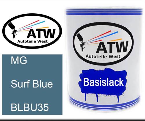 MG, Surf Blue, BLBU35: 1L Lackdose, von ATW Autoteile West.